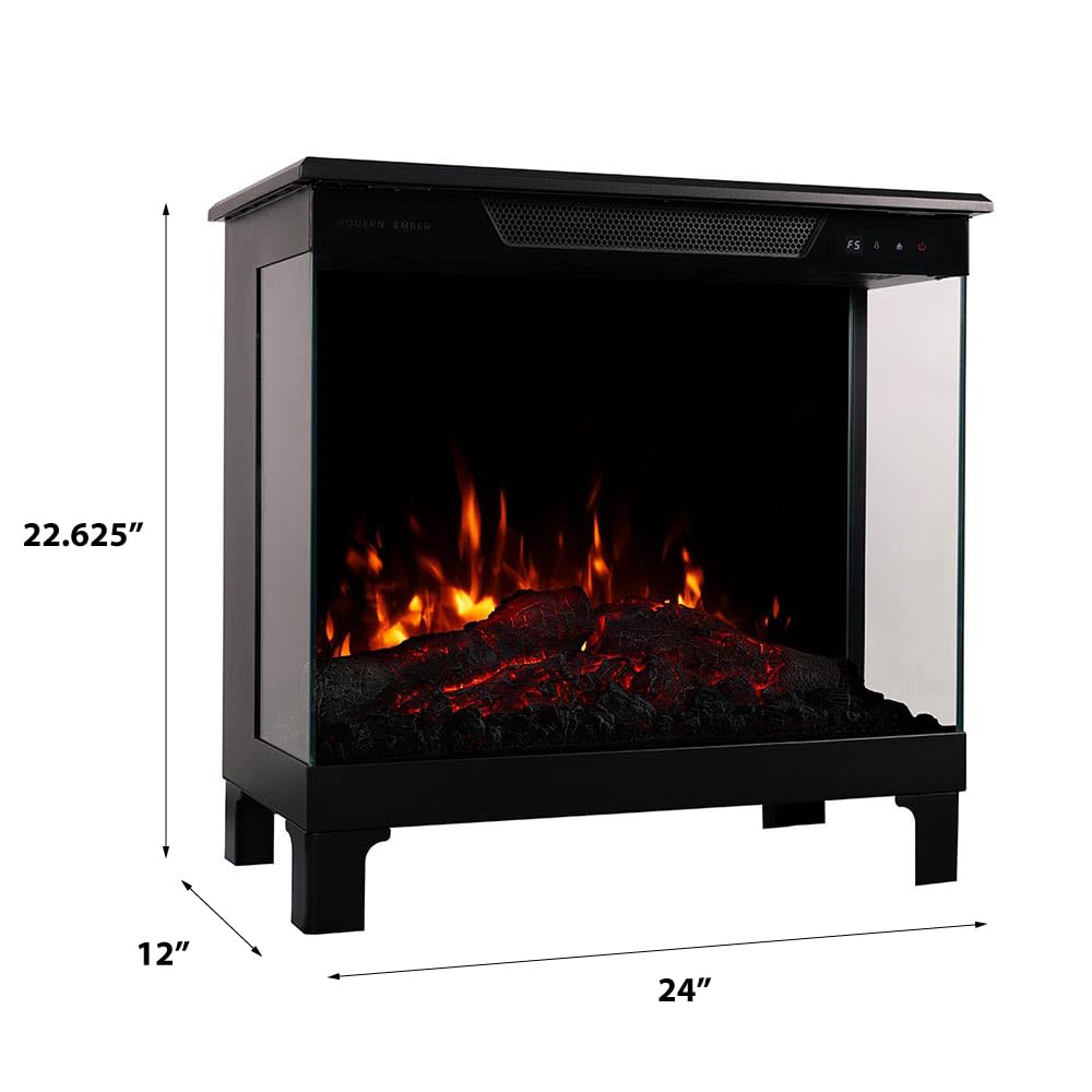 Skyline Smart 3-Sided Electric Fireplace Stove Heater