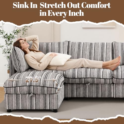 8-Seater Modular Sectional Sofa with Storage and Ottoman