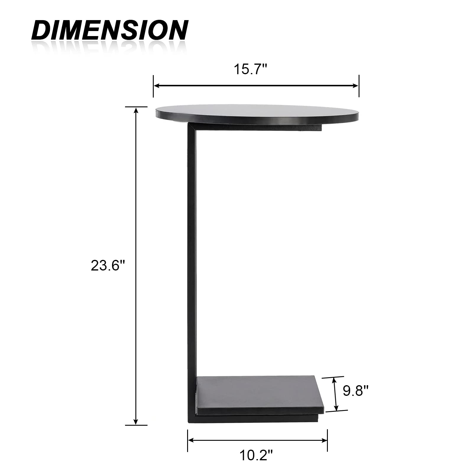 C Shaped End Table Set of 2