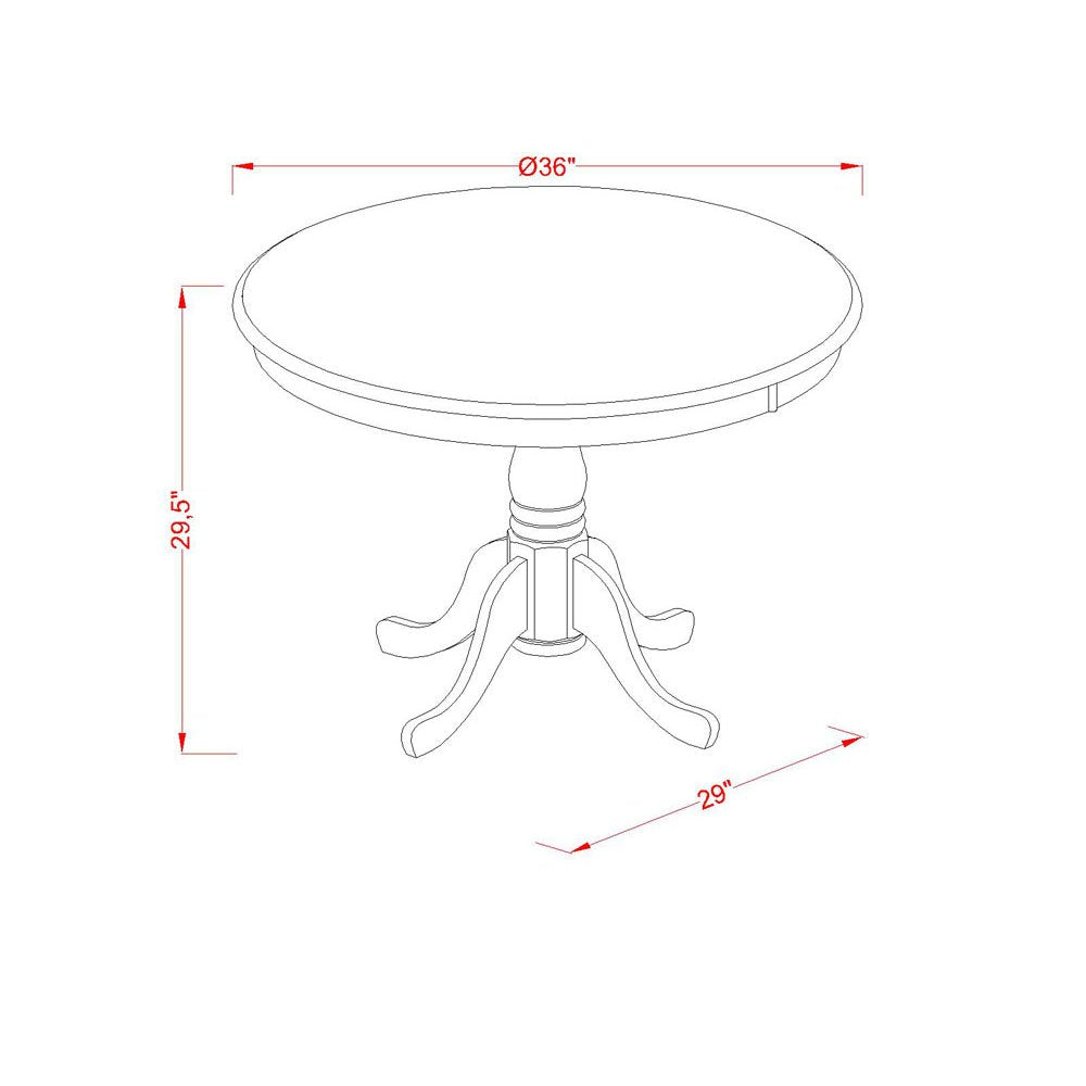 3-Piece Round Dining Table Set with Linen Chairs