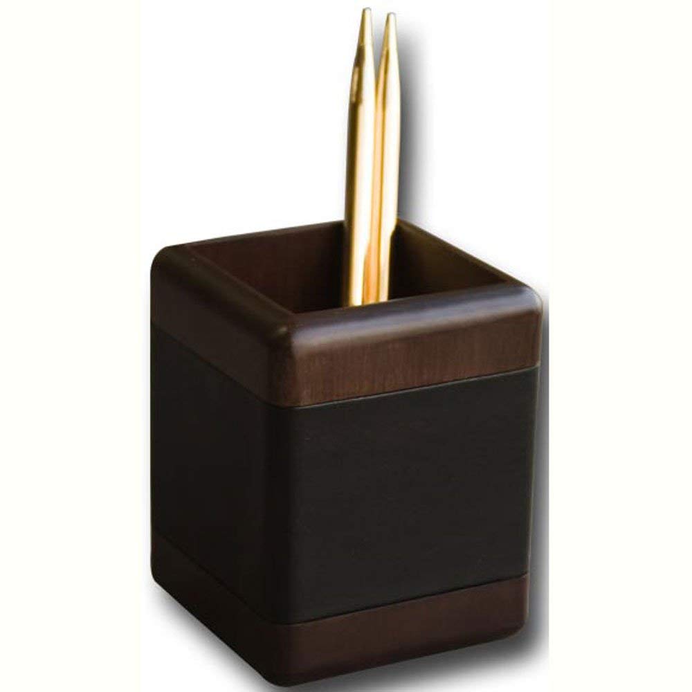 Walnut and Black Leather Desk Set - 10 Piece