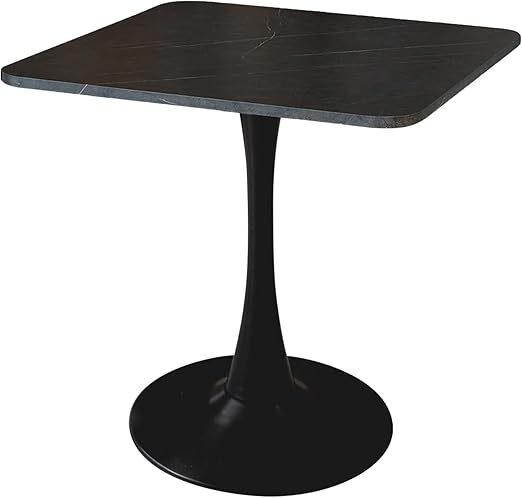 30-Inch Round Dining Table with Faux Marble Top