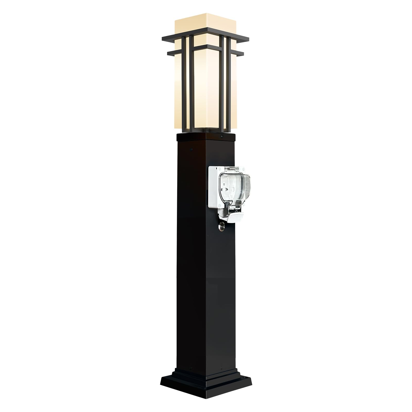 Outdoor Lamp Post with Outlet 40" Waterproof
