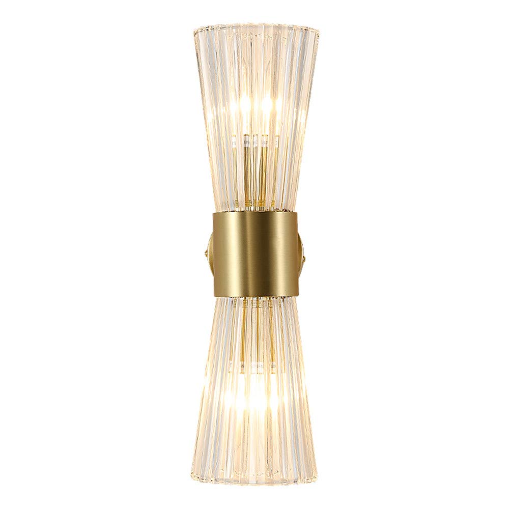 Mid-Century Modern Gold Wall Sconce with Glass Shade