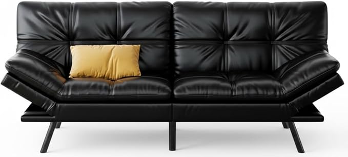 71" Futon Sofa Bed - Convertible Couch with Memory Foam