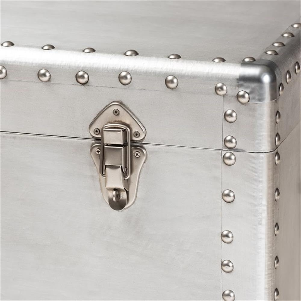 3-Drawer Mid-Century Metal Accent Storage Chest