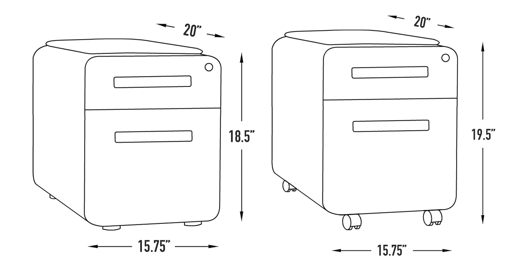 Seated 2-Drawer Mobile File Cabinet with Removable Cushion