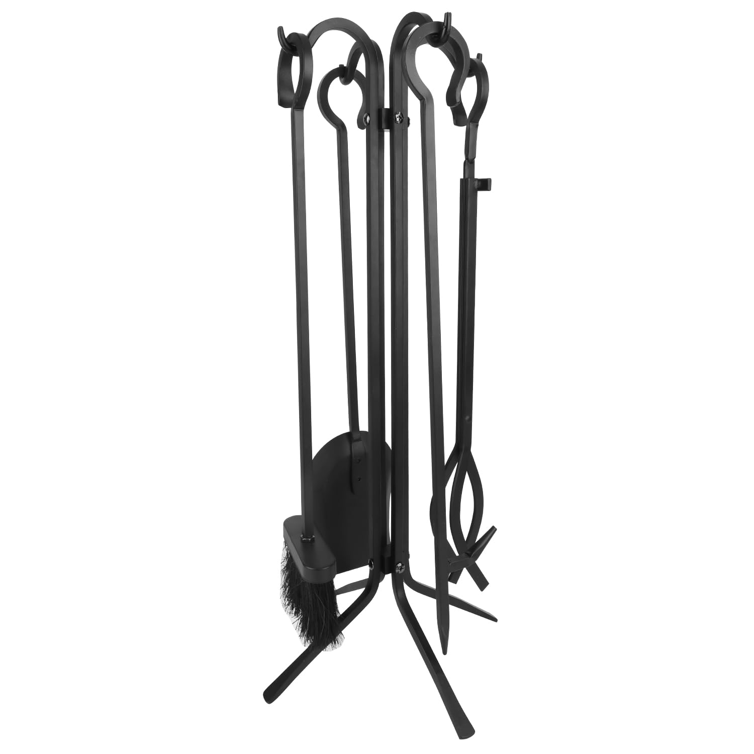 5-Piece Fireplace Tool Set with Stand