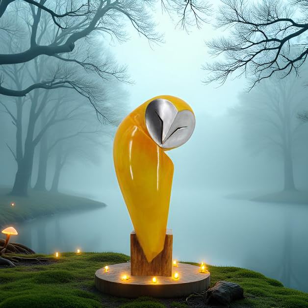 15 Inch Owl Statue for Home and Office Decor