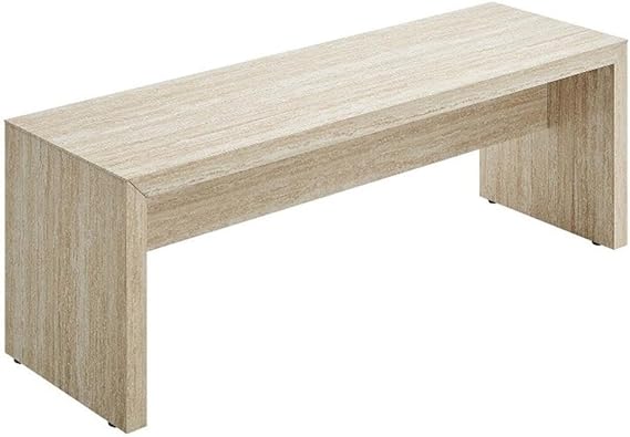 62" Faux Travertine Long Bench