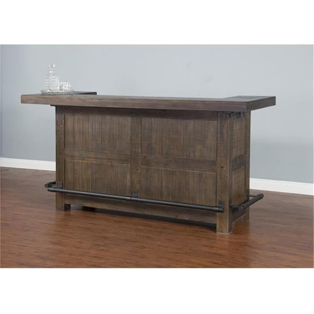 Wood Home Bar with Shelves and Drawers
