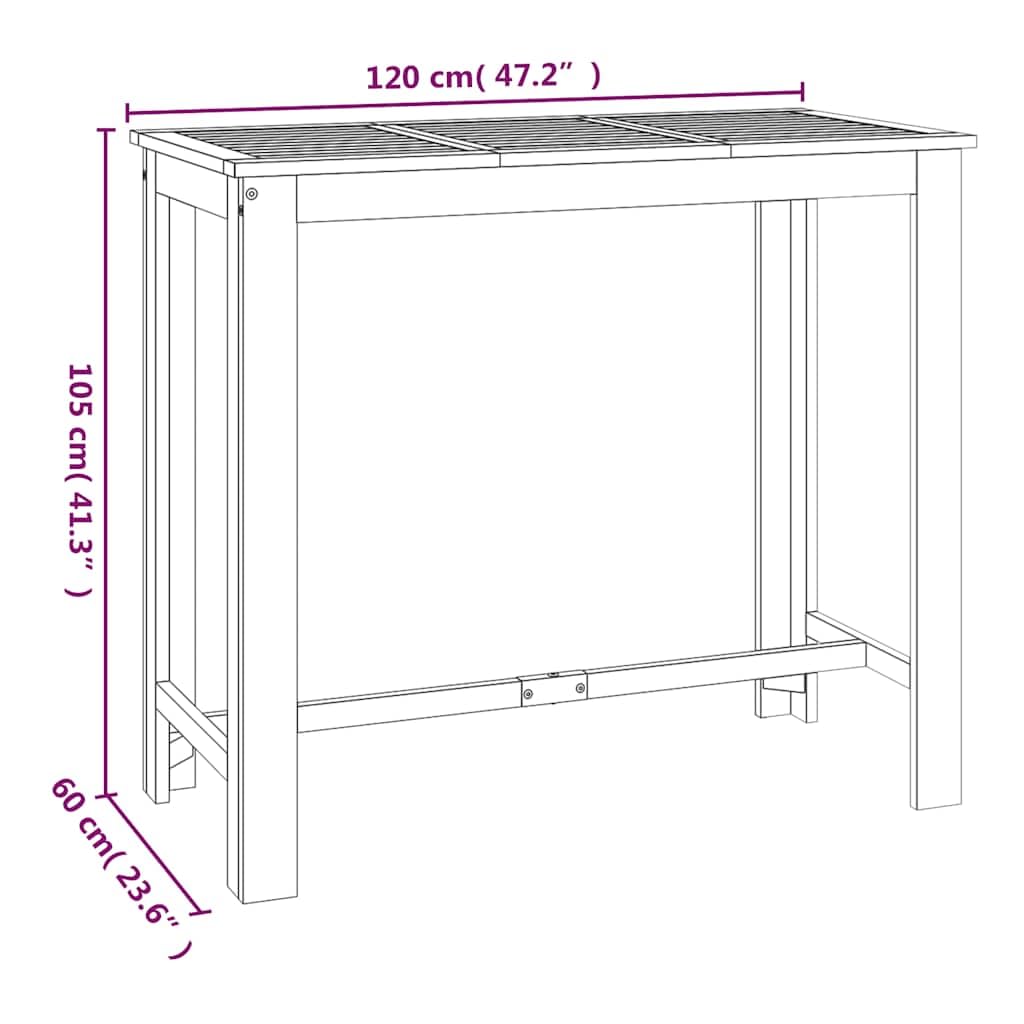 Outdoor Acacia Wood Bar Table