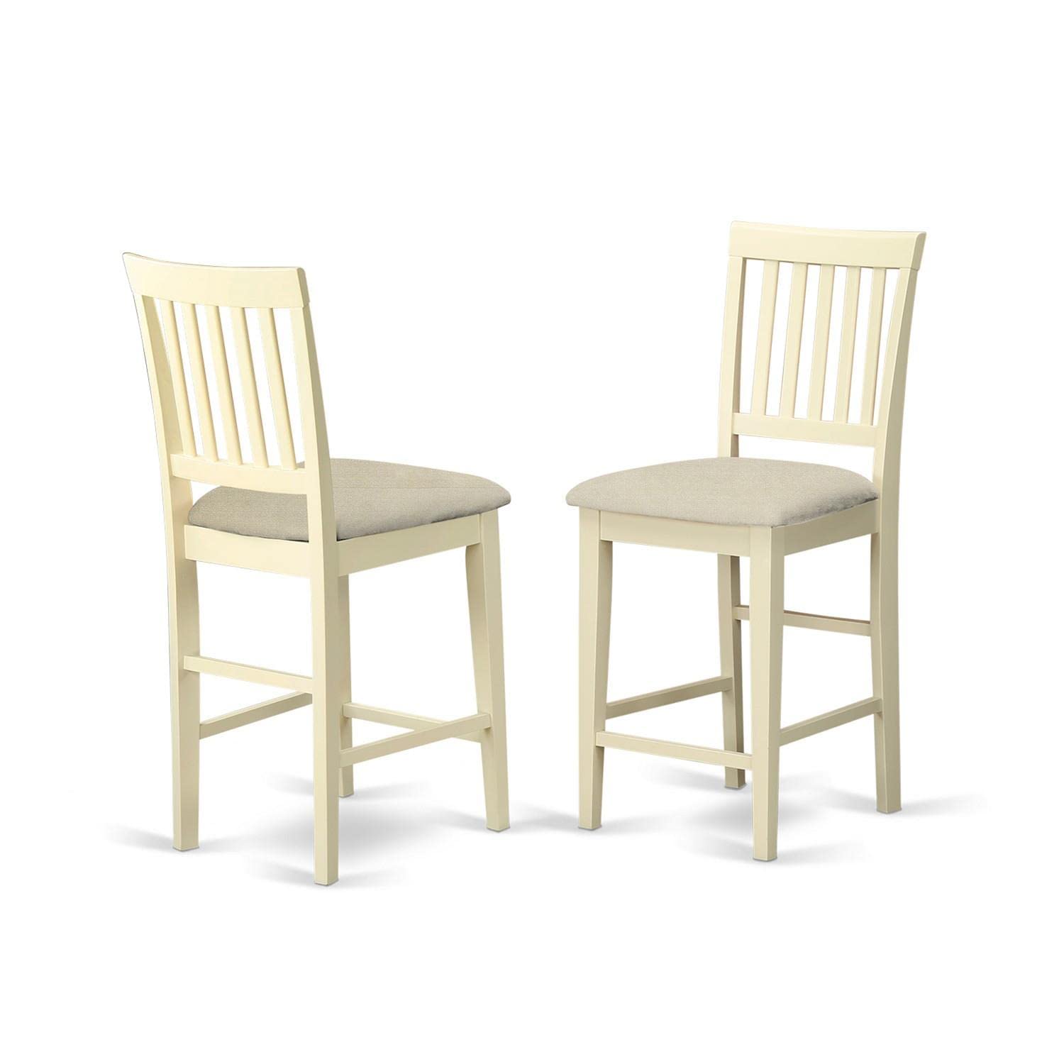 3-Piece Counter Height Dining Set with Round Table and Upholstered Chairs