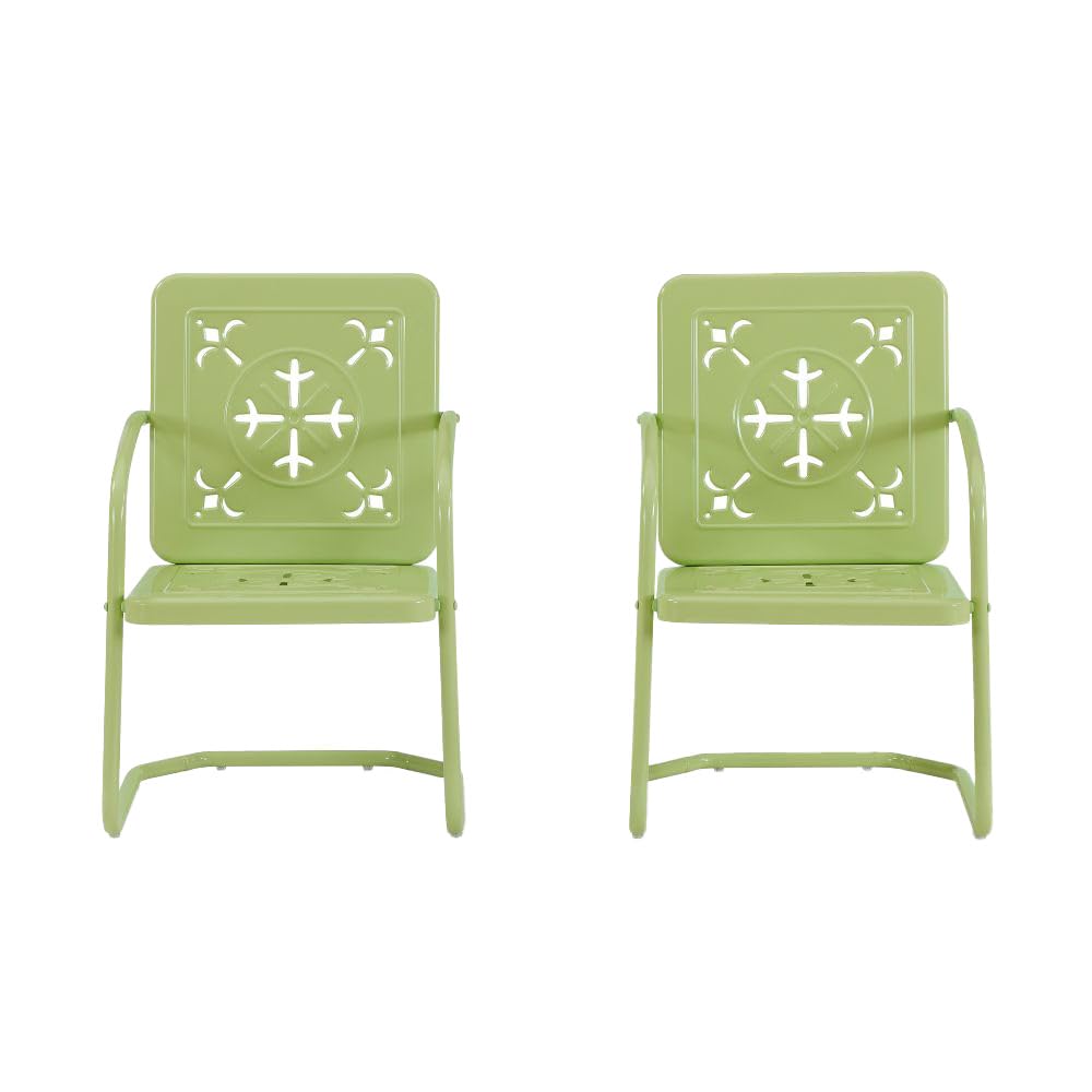Azalea 2-Piece Outdoor Chair Set - Vintage Metal Patio Dining Chairs