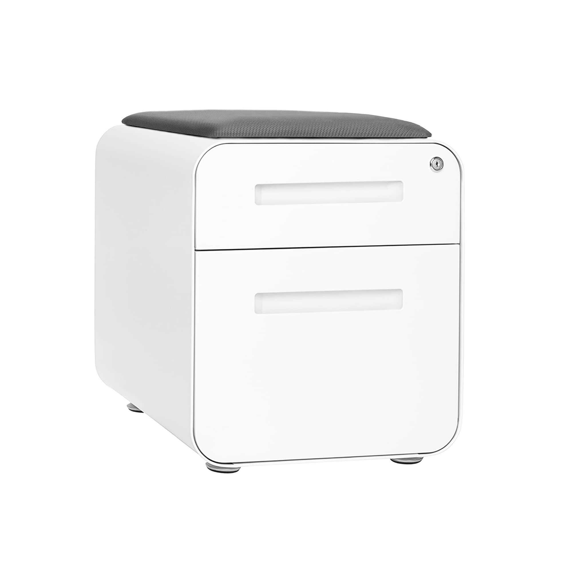 Seated 2-Drawer Mobile File Cabinet with Removable Cushion