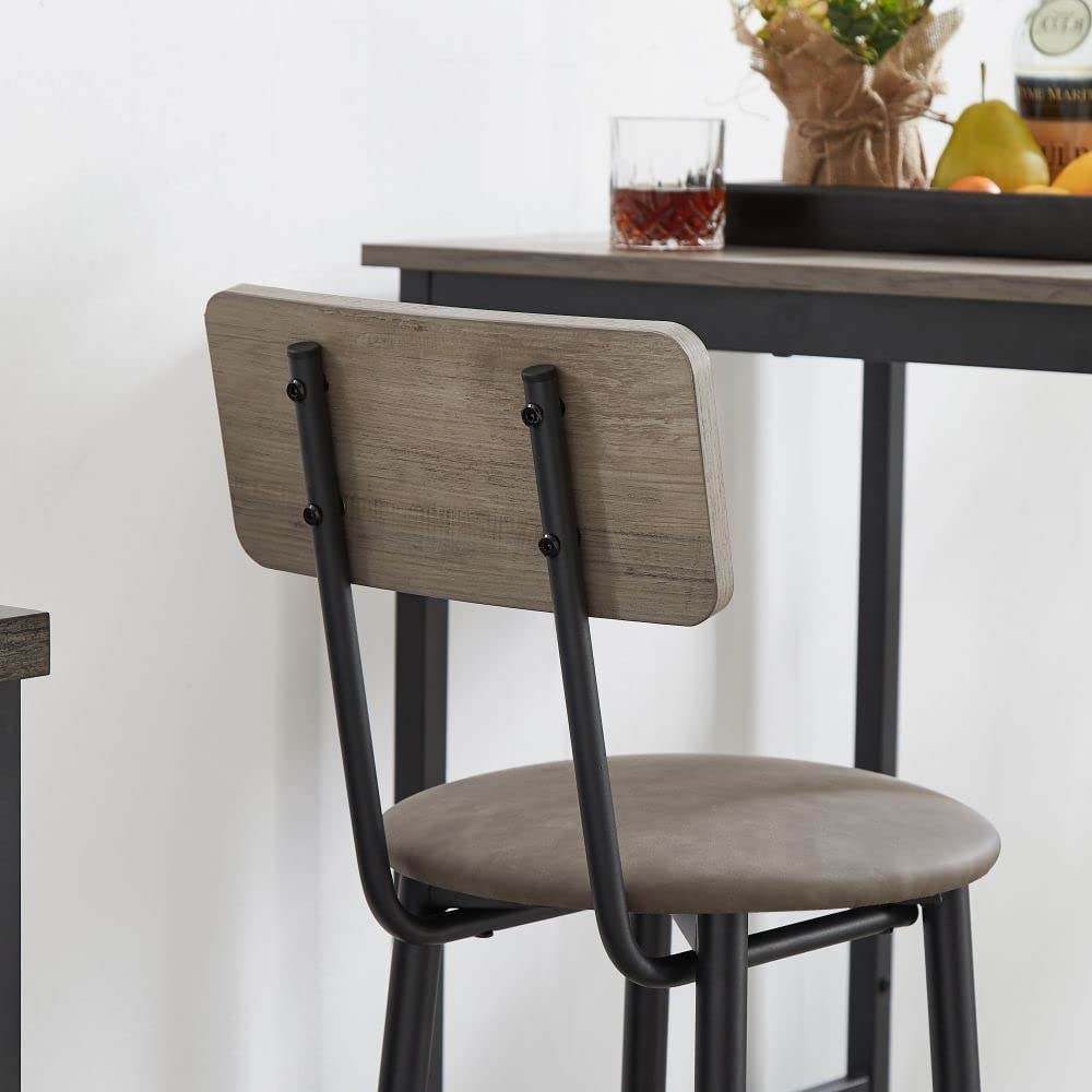 5-Piece Bar Table Set with Upholstered Stools