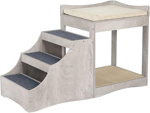 Pet Bunk Bed with Removable Steps for Dogs and Cats