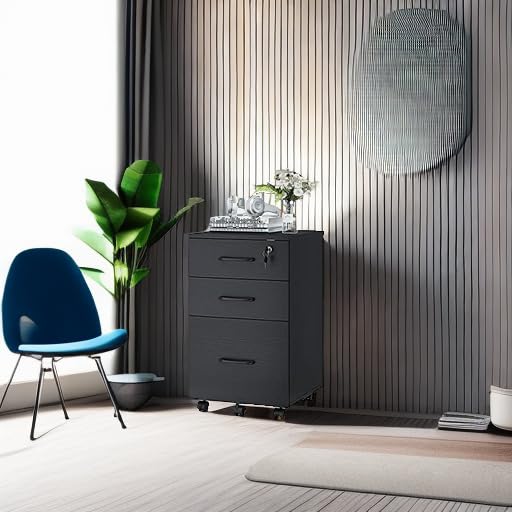 3 Drawer Mobile File Cabinet with Wheels