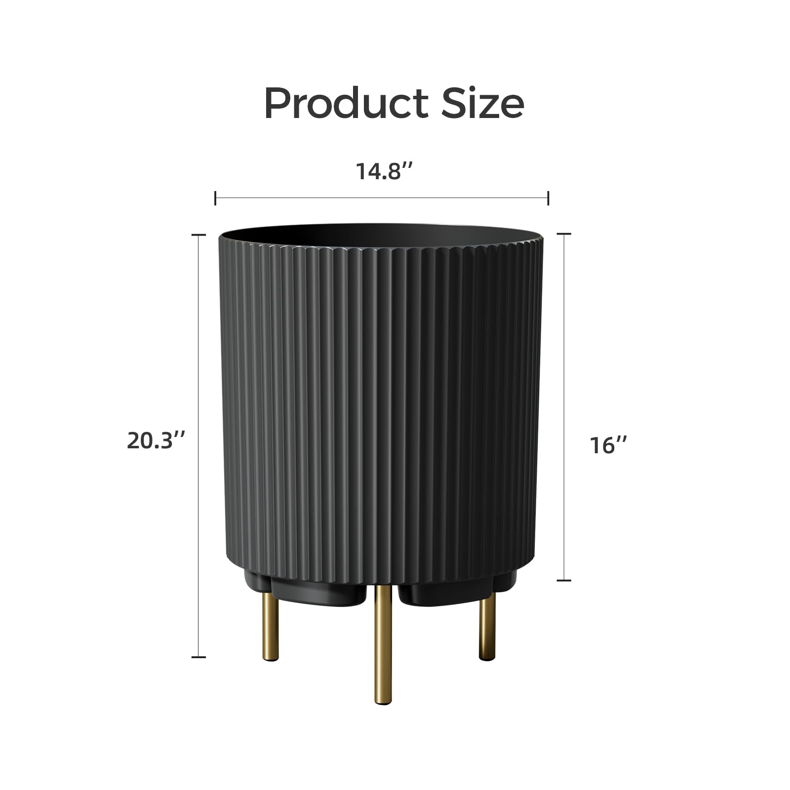 20.3" Striped Planter Stand with 3 Holders
