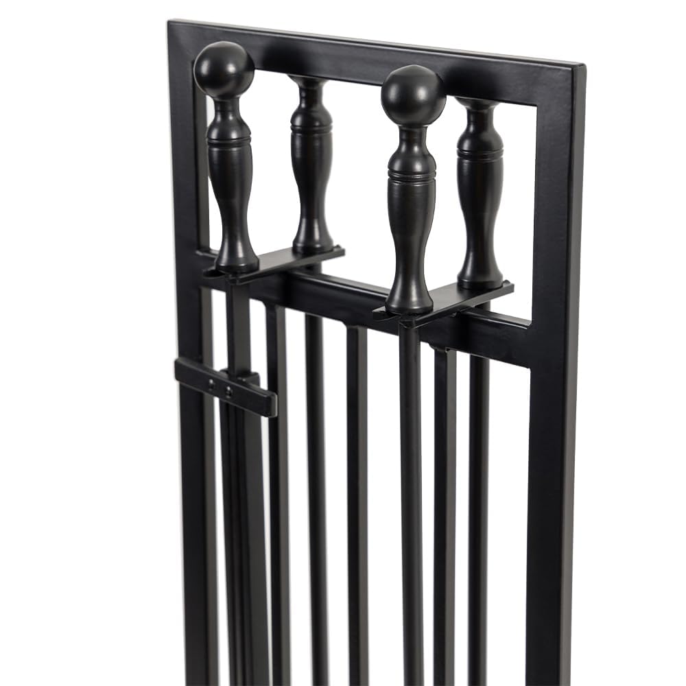 4-Piece Fireplace Tool Set with Stand
