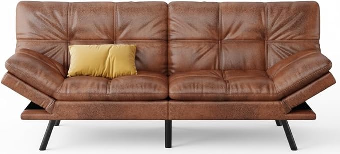 71" Futon Sofa Bed - Convertible Couch with Memory Foam
