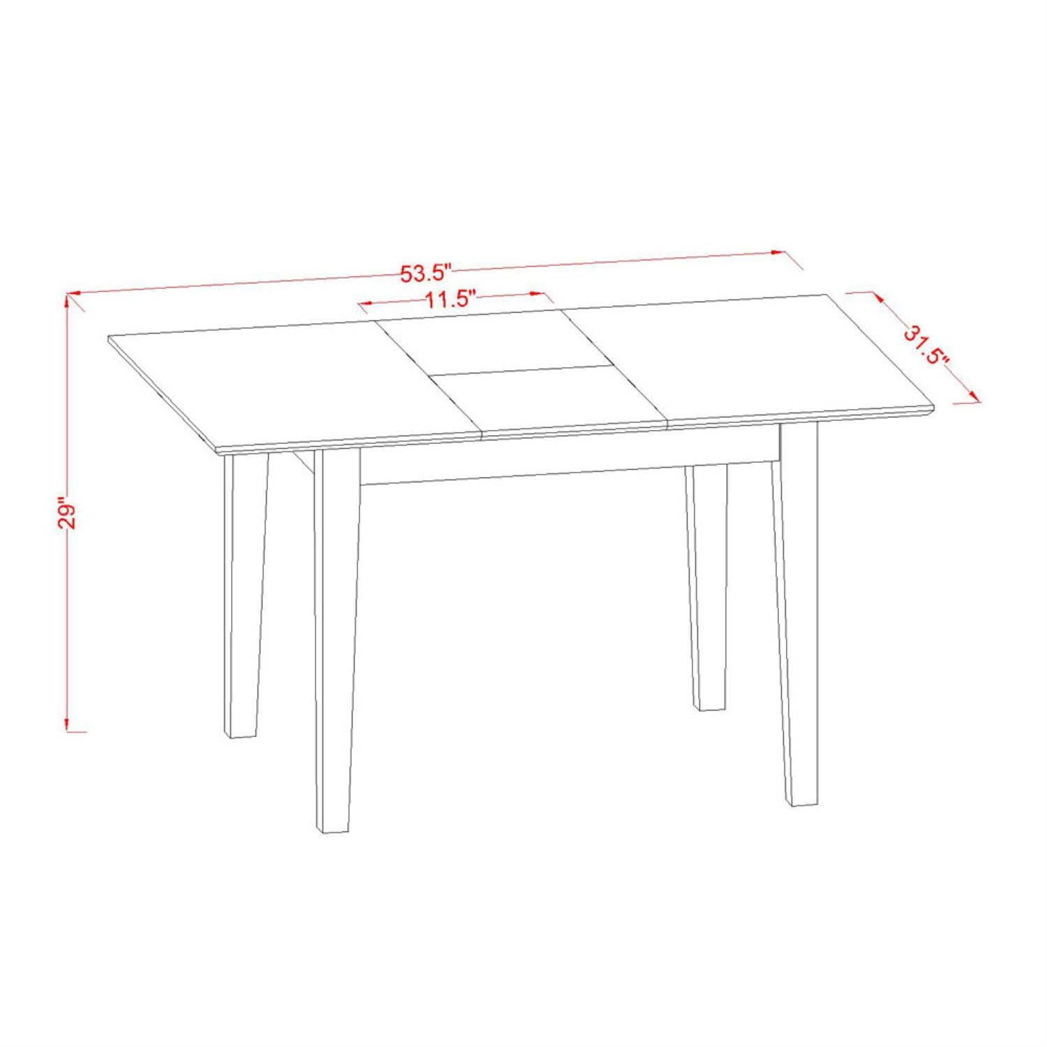 3-Piece Dining Table Set with Butterfly Leaf