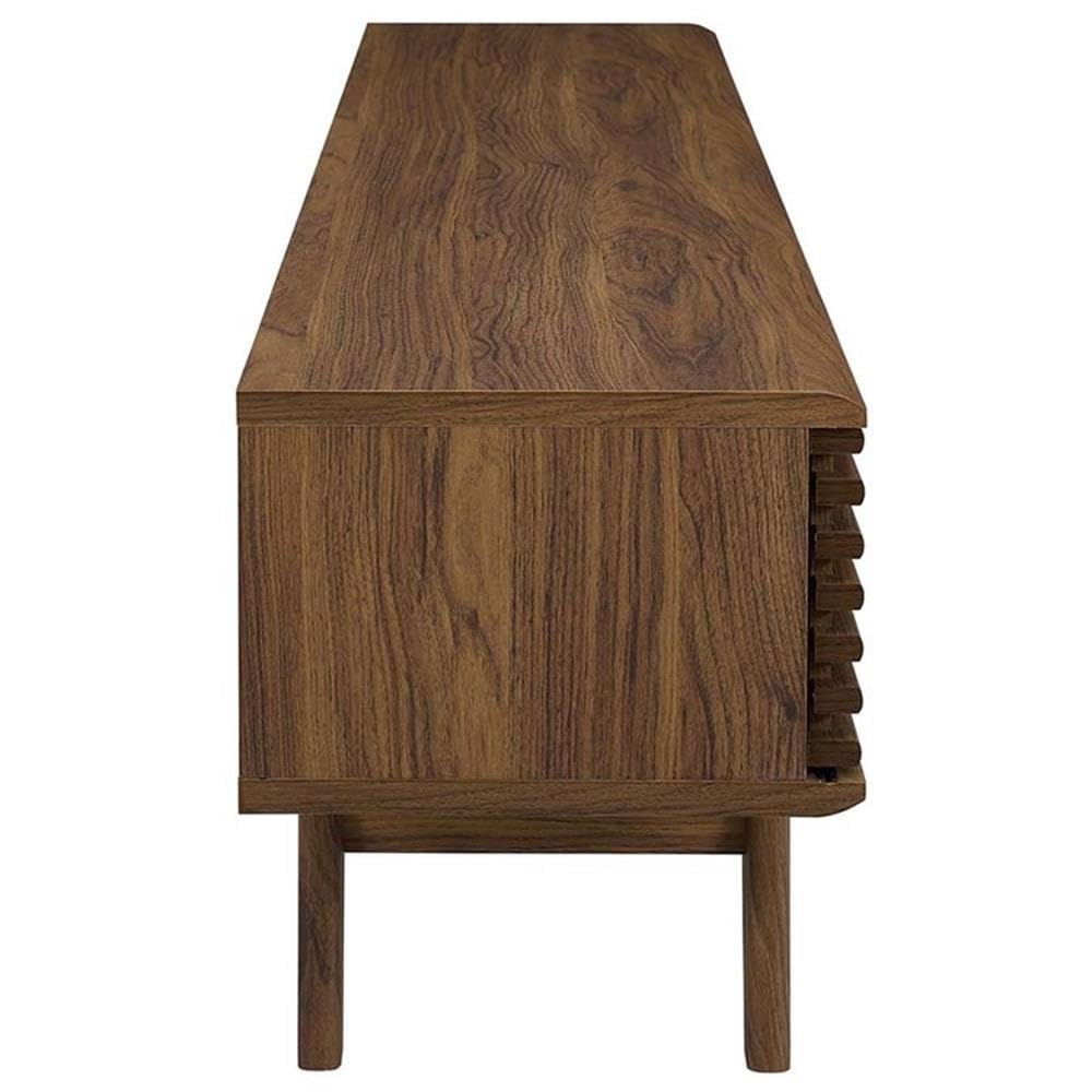 70" Mid-Century Modern TV Stand with Sliding Doors
