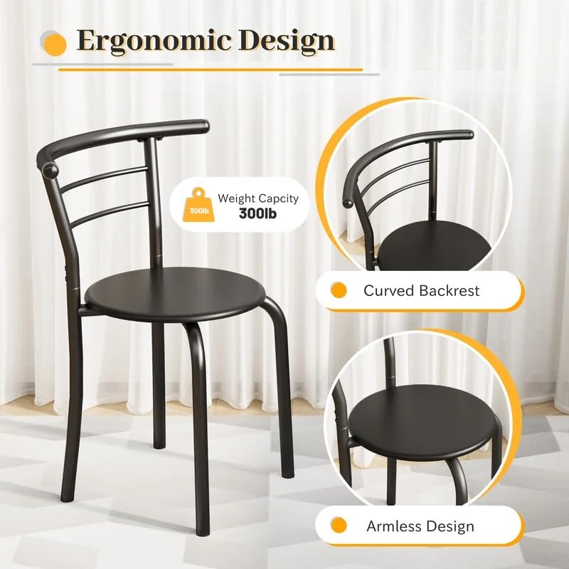 3-Piece Wooden Dining Table Set with 2 Chairs and Wine Rack