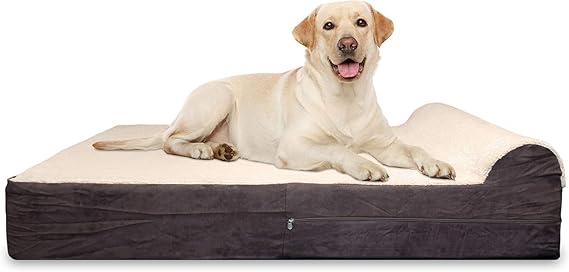 Extra Large Orthopedic Memory Foam Dog Bed with Pillow