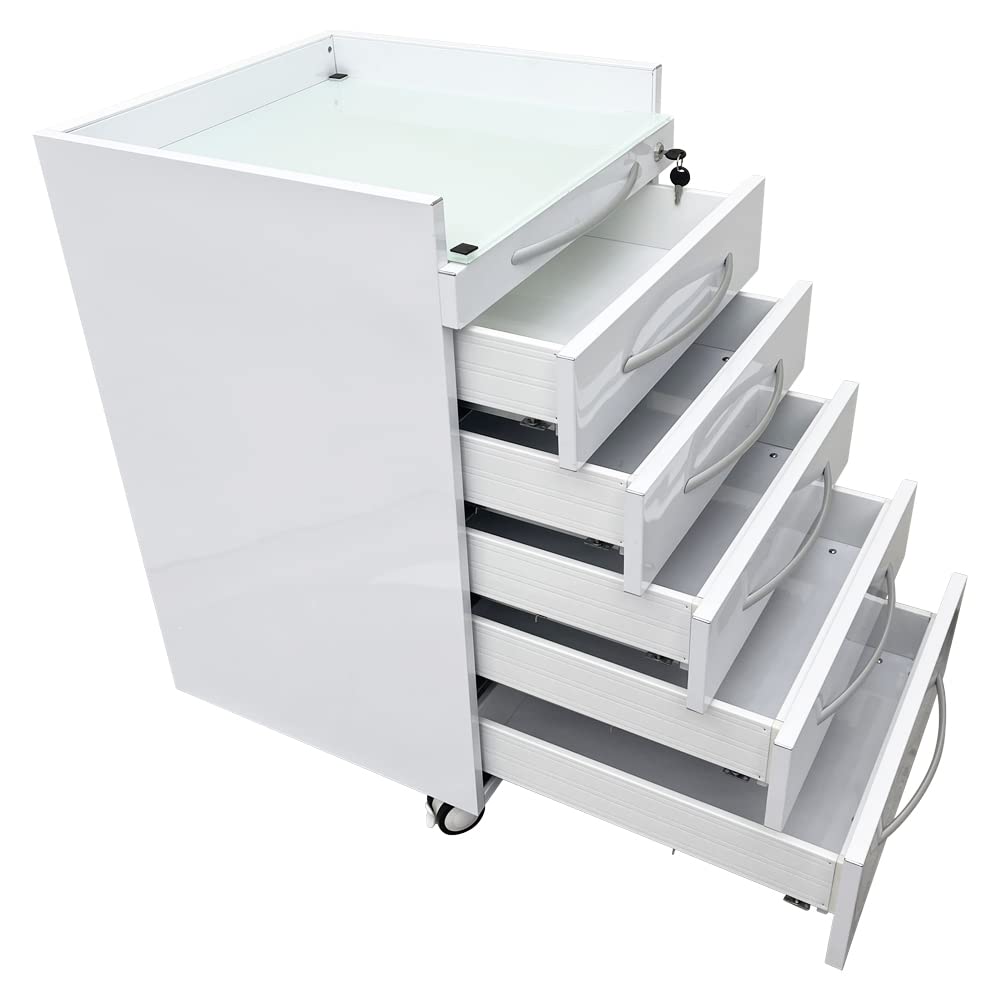 5-Drawer Mobile Dental Cart with Lock