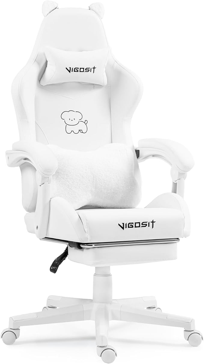 Cat Ear Gaming Chair with Footrest