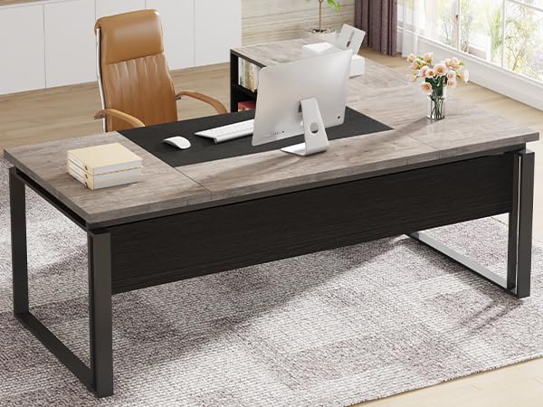 L-Shaped Desk with Drawers and File Cabinet 63 Inch