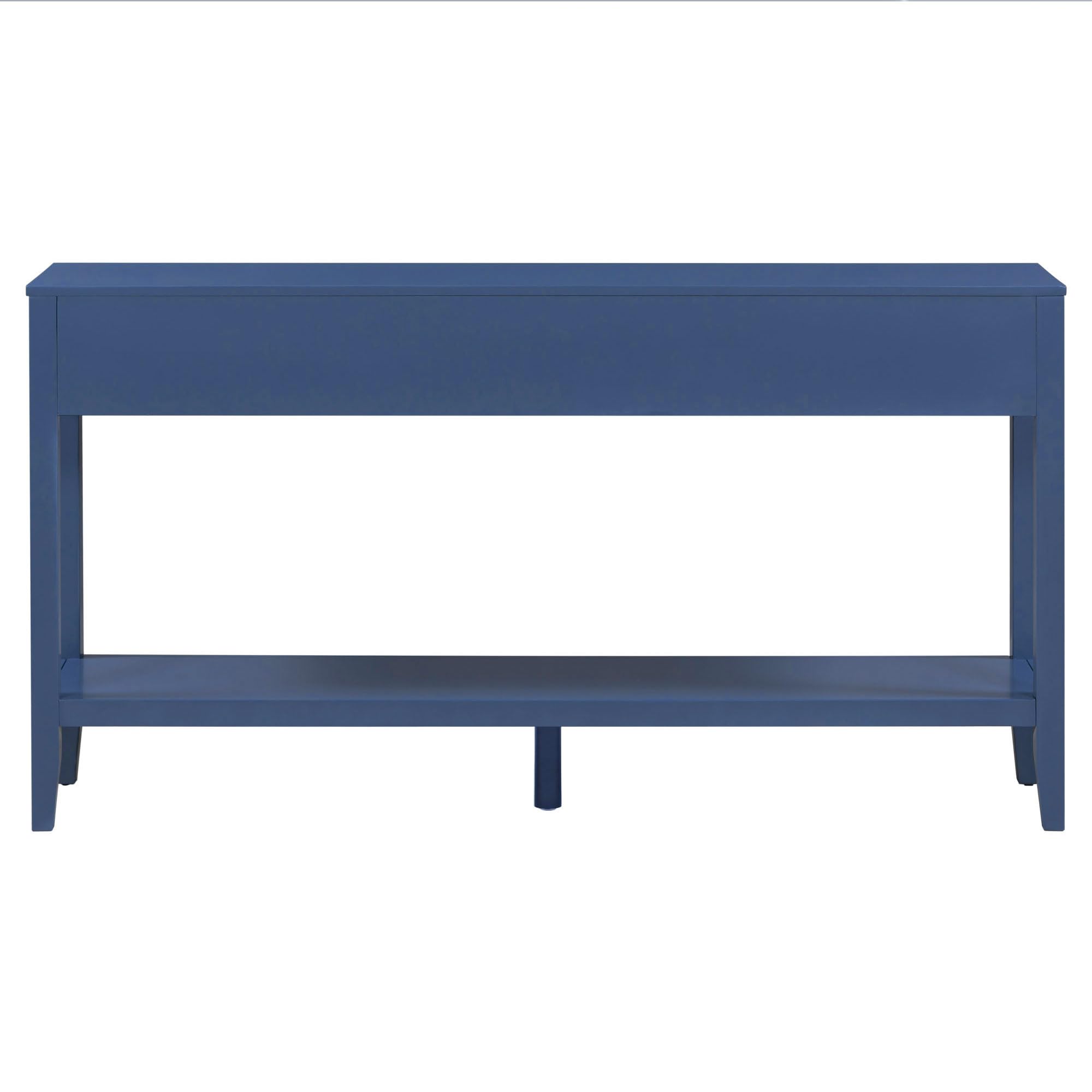 Contemporary Rectangular Console Table with Shelf and Storage Drawers