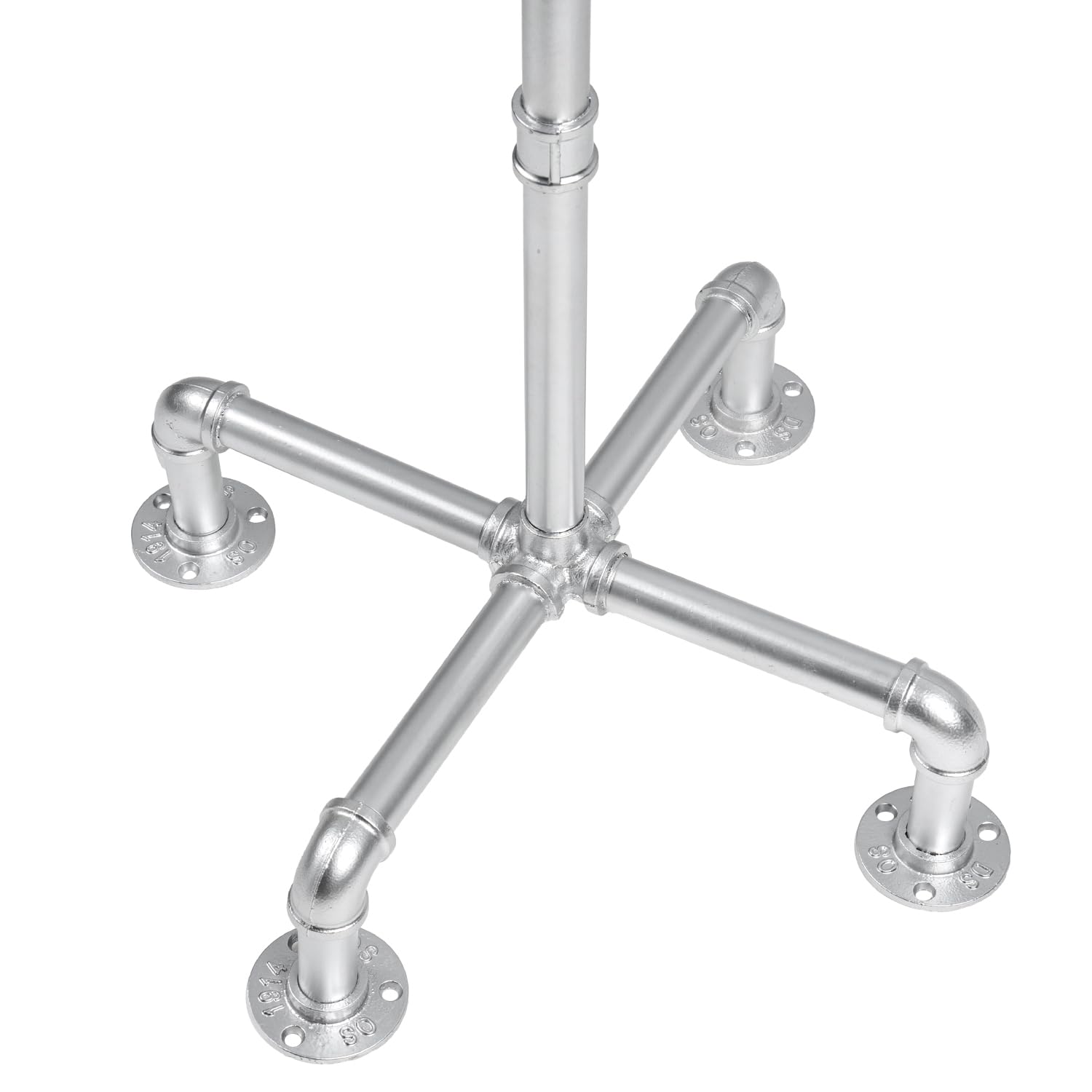 5.5ft Freestanding Coat Rack with Industrial Metal Pipe Design and 12 Hooks