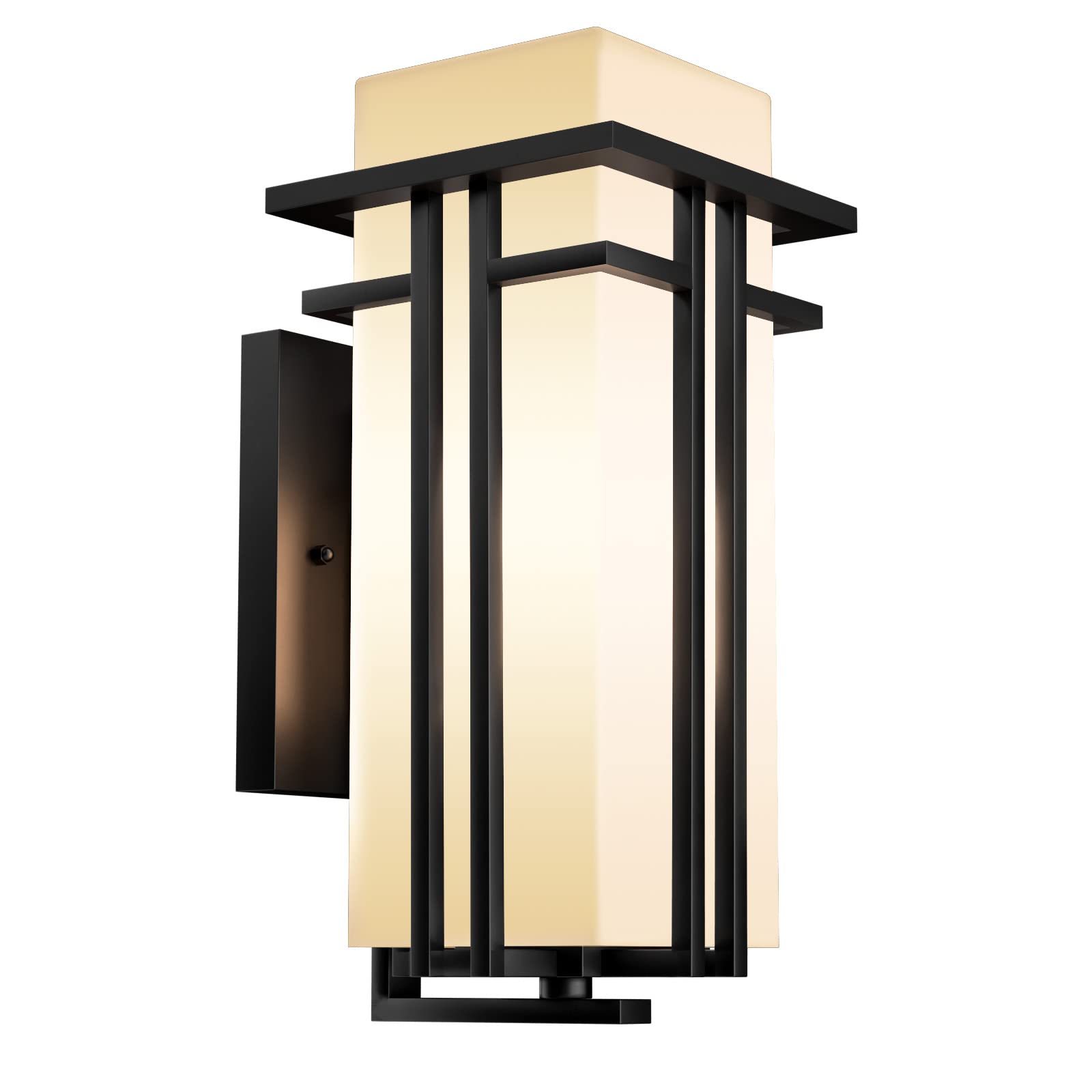 Modern Outdoor Wall Light Fixture with Frosted Glass