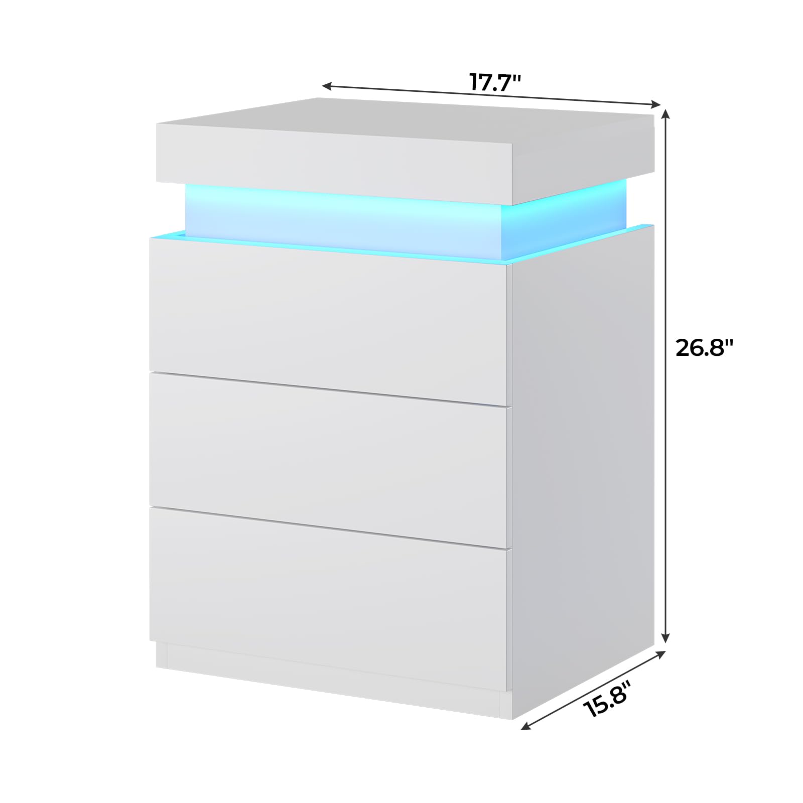 LED Nightstand with Charging Station