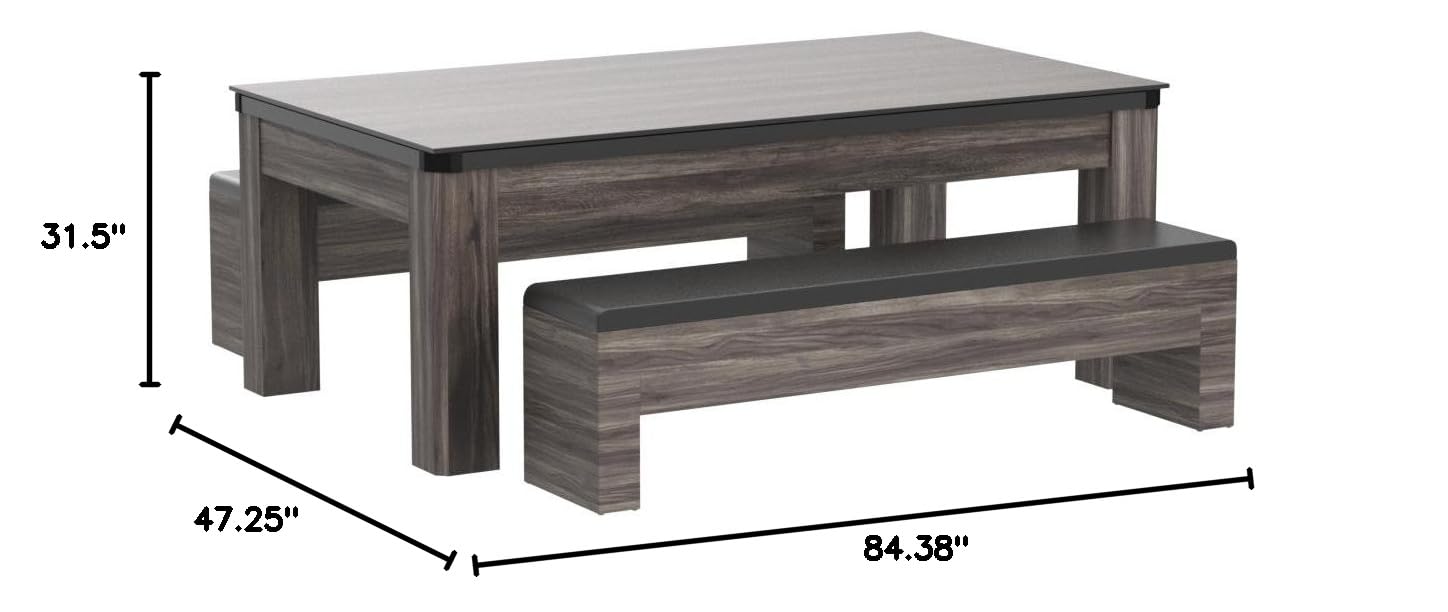 3-in-1 Combo Table - Billiards, Table Tennis & Dining