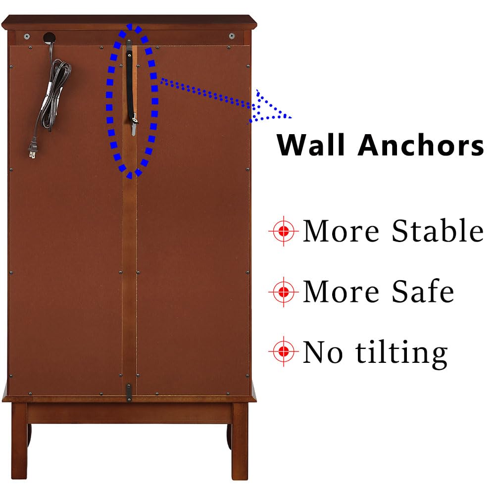 Curio Cabinet with Glass Doors and Adjustable Shelves