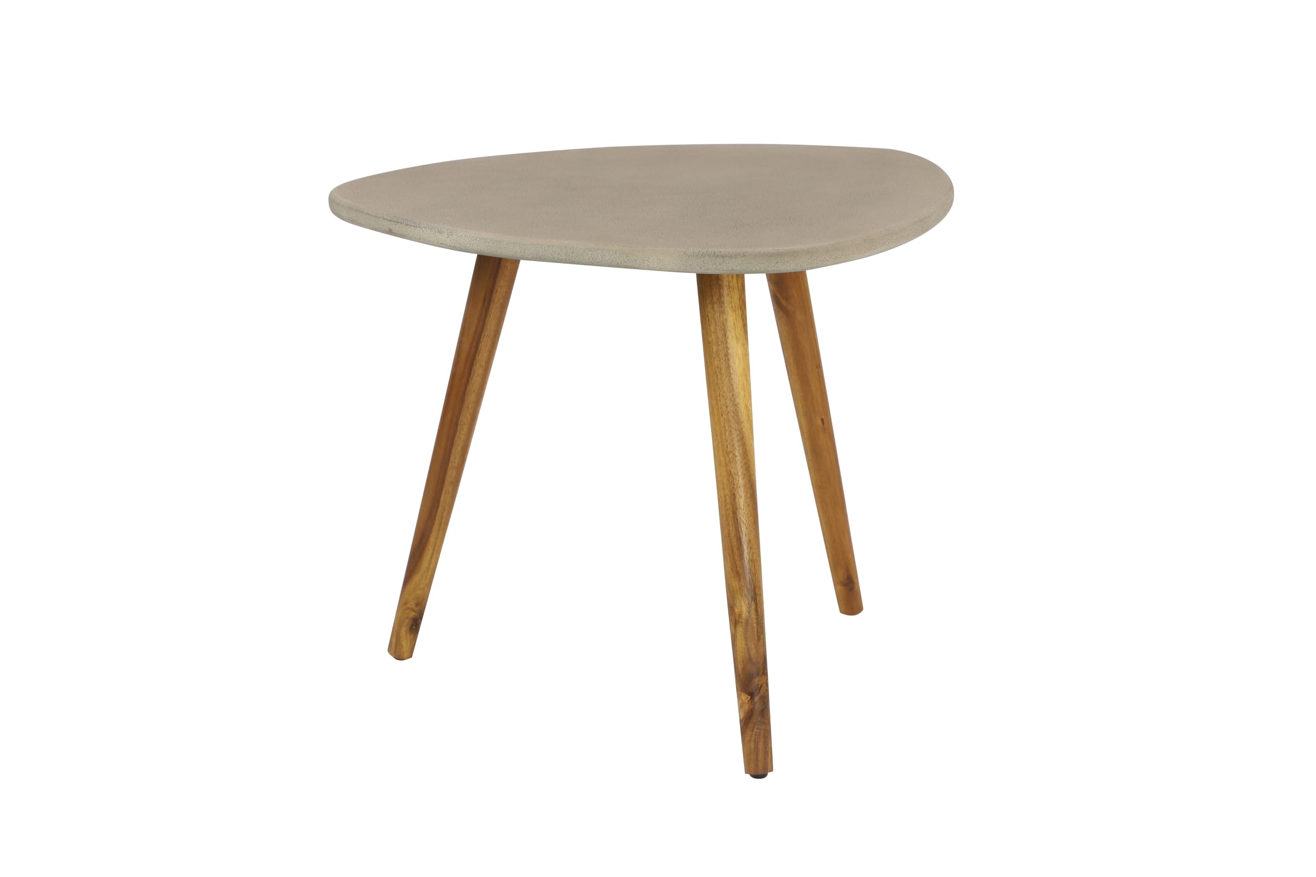 Outdoor Accent Table with Concrete Top and Tripod Legs