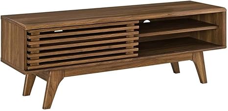 70" Mid-Century Modern TV Stand with Sliding Doors