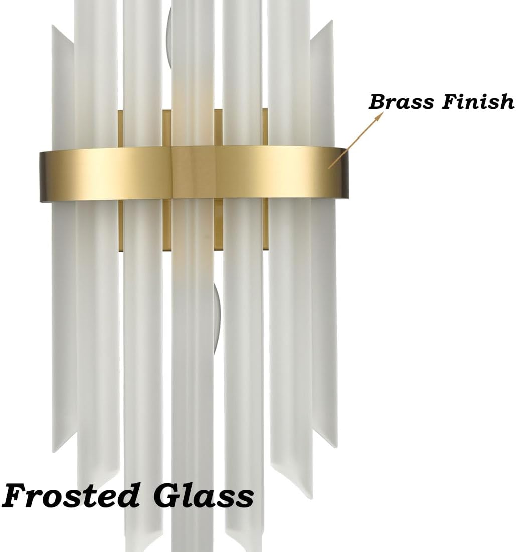 Modern Gold Crystal Wall Sconces Set of Two