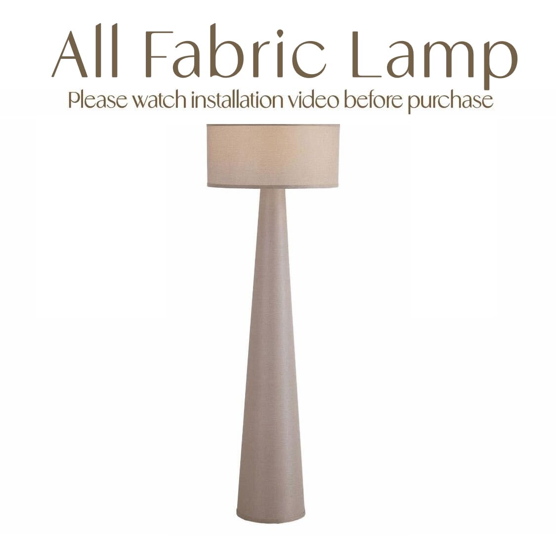 59" Taupe Linen Floor Lamp with LED Bulb