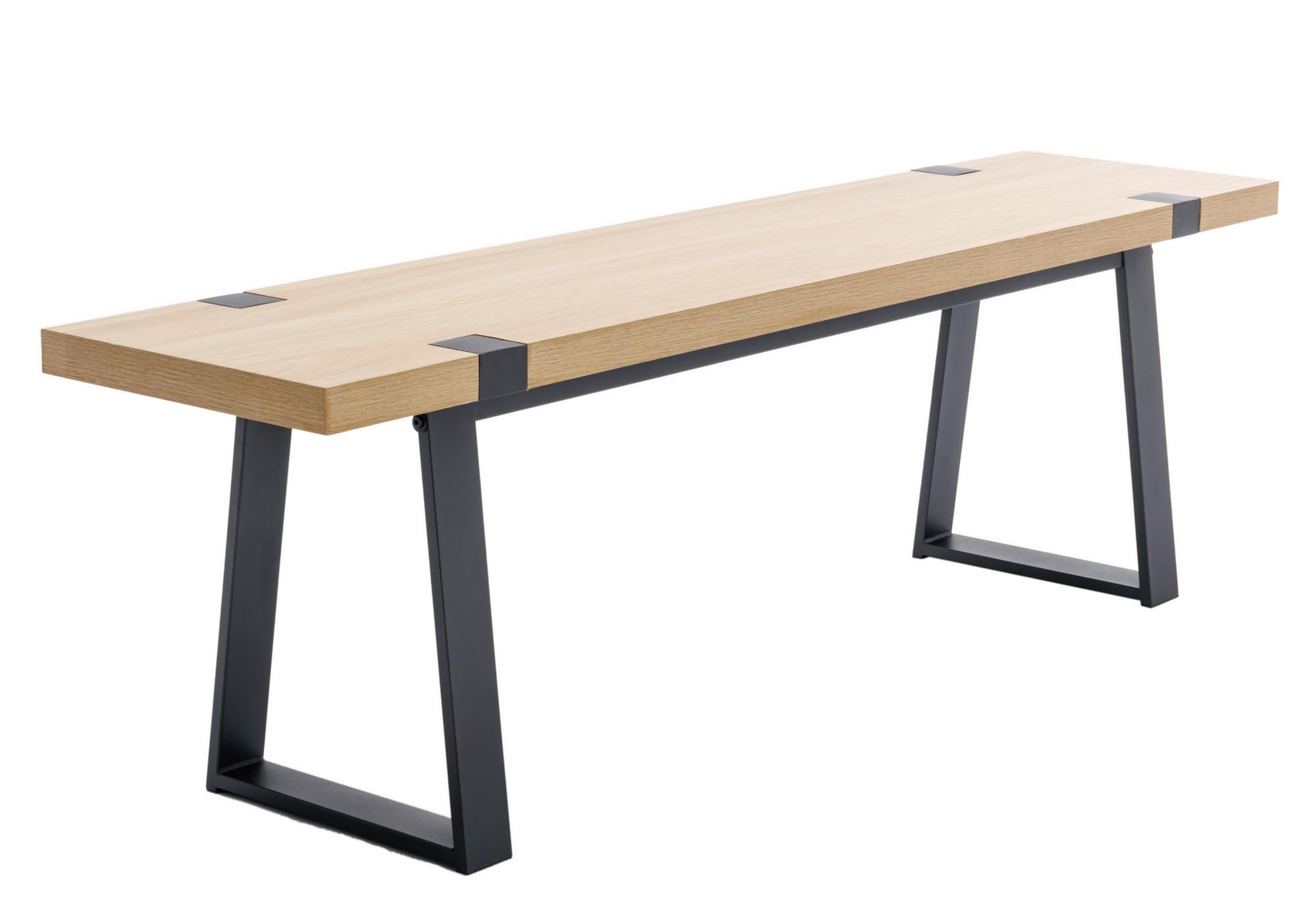 60" Wooden Dining Bench with Metal Legs