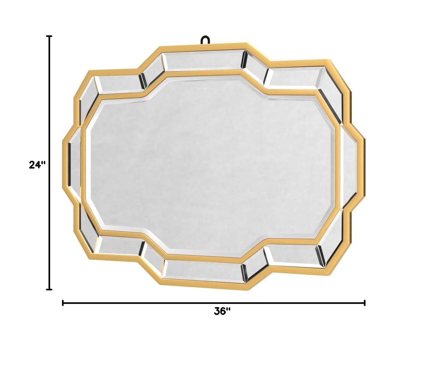 36x24 Gold Beveled Wall Mirror