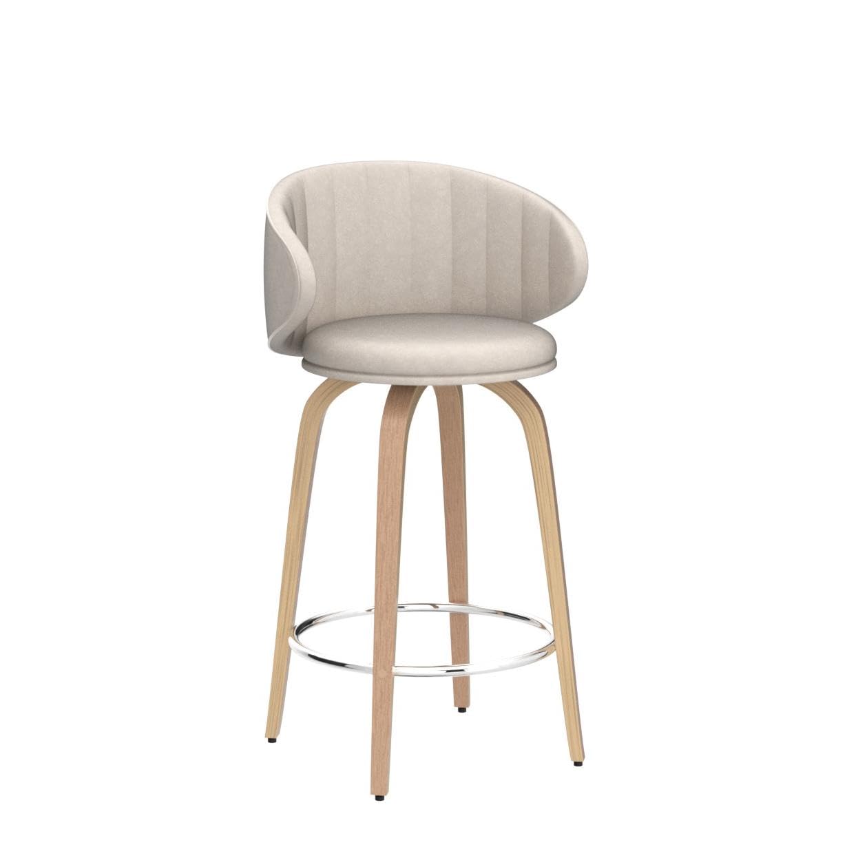 Modern Swivel Bar Stools Set of 2 with Back