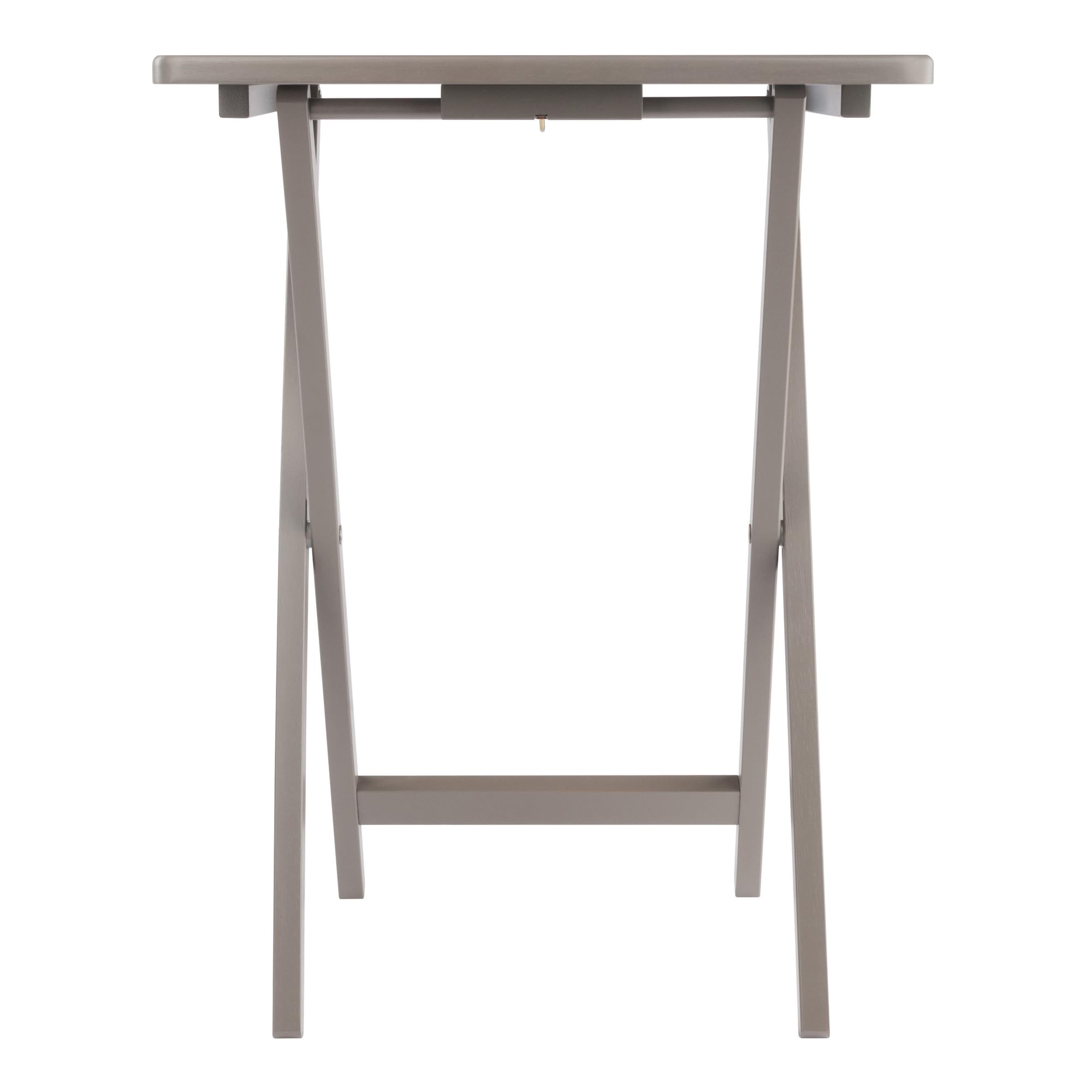 4 Snack Tables with Storage Stand Oyster Gray