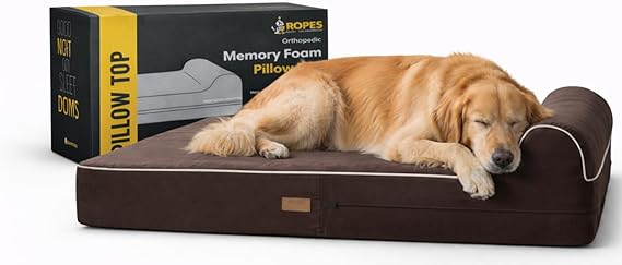 Extra Large Orthopedic Memory Foam Dog Bed with Pillow