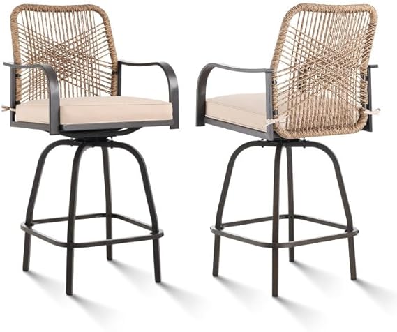 Swivel Outdoor Bar Stools Set of 4