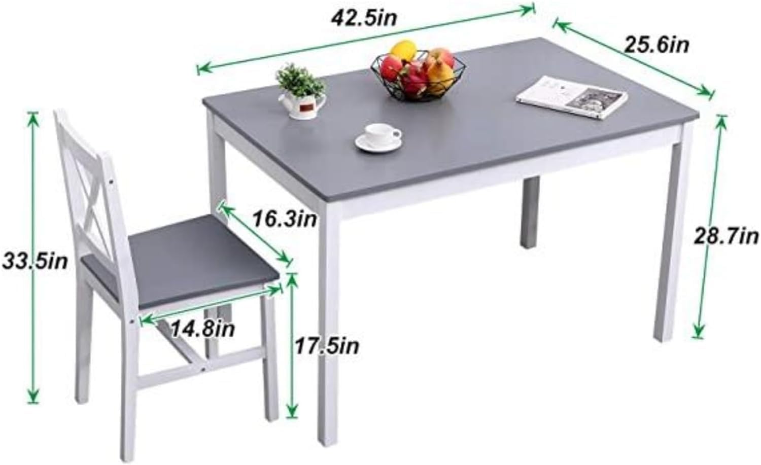 5-Piece Dining Table Set with 4 Chairs
