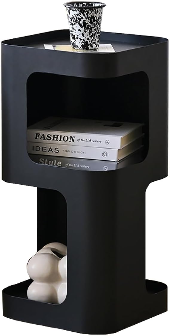 Metal Side Table with Storage